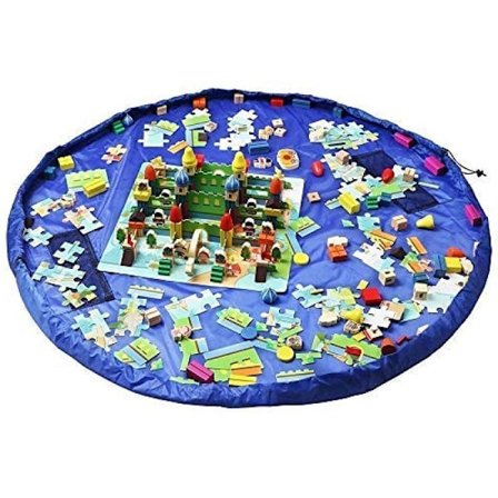 Baby oppbevaringspose, leketøypose, leketøy oppbevaring blå