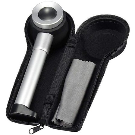 Bærbar 45X sammenleggbar tester forstørrelsesglass Metallduk teller forstørrelsesglass forstørrelsesglass med lyskalibrering