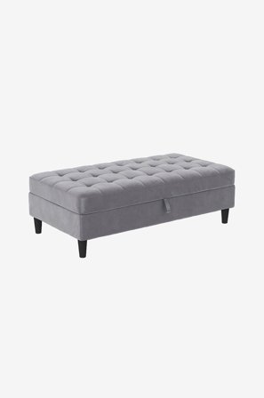 Dorel Home - Ottoman med oppbevaring Presley - Grå - Fotskamler & puffer - Fra Homeroom