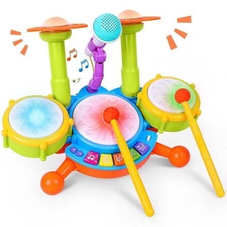 Barn trommesett småbarn 1-3 musikal baby pedagogiske instrumenter leker for småbarn