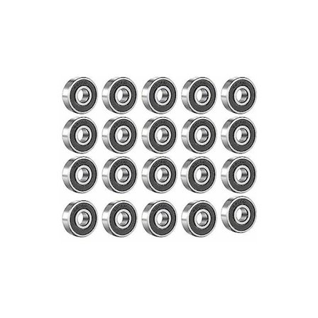 20 kappaletta 608 Rs kuulalaakeria, metalliura, hiiliteräs, kaksoissuojatut mustat laakerit rullalautaan, rullaluistimiin (8mm X 22mm X 7mm)