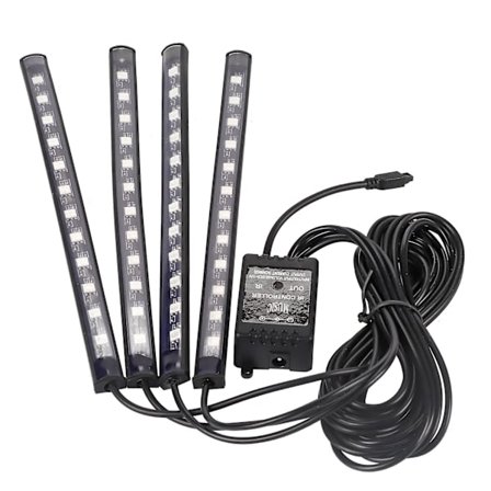 LED-remsa för bil 4 st Flerfärgad Musik Inredning Belysning med 48 LED