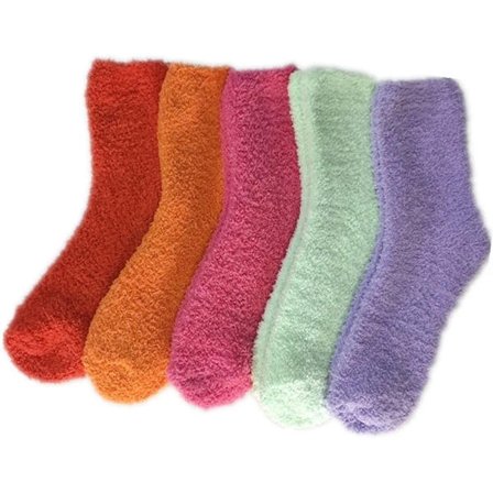 ING Sokker - 5-par pakke - Tykke korallfleece sokker - Varme vintersokker - Størrelser 35-40 - Loungesokker - Knehøye sokker