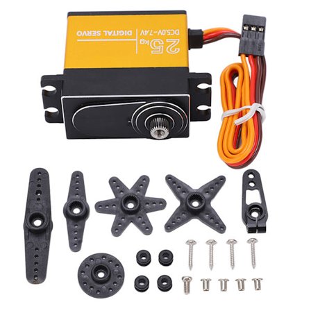 25KG RC Servo Aluminiumlegering Vanntett Metallgir Digital Servomotorer for 1/8 1/10 Fjernkontrollbil