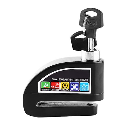 Motorcykel Scooter Cykel Stöldskyddsskiva Bromslås Säkerhet Larm System Svart