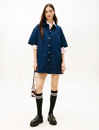 Tommy Jeans Tjw Pocket Mini Shirt Dress Ext - Blue - S