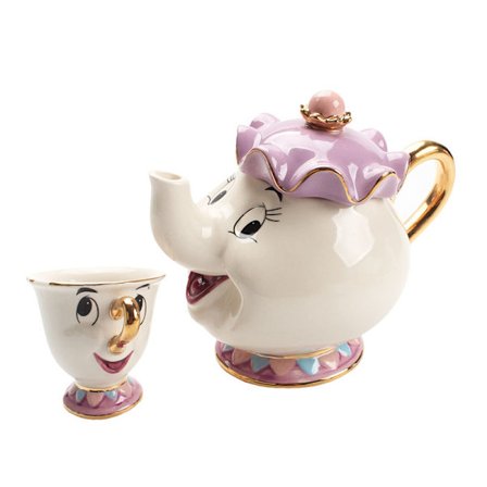 Tekanna Set-Tekanna Mugg med Skönheten och Odjuret motiv - Mrs. Potts och Chip
