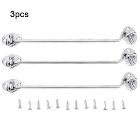 3 STK 10in Kabine Privatlivs Hængsel Øje Spærrelås Rustfrit Stål Solid Port Hængsler Hasp til Vinduer