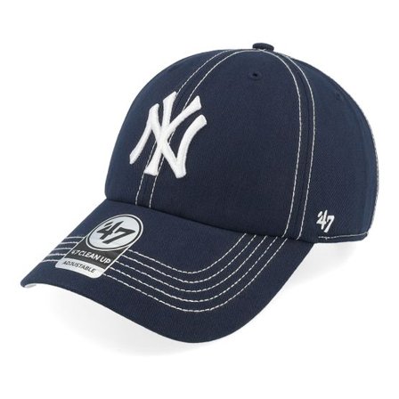 47 Brand - MLB Blå unconstructed Keps - New York Yankees MLB Stitch 47 Clean Up Navy Dad Cap @ Hatstore