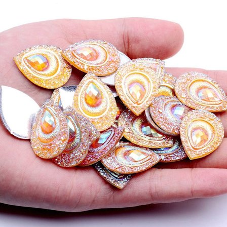 20g 18*25mm kimalteleva vesipisara tekojalokivi litteä selkä applikaatio GOLD