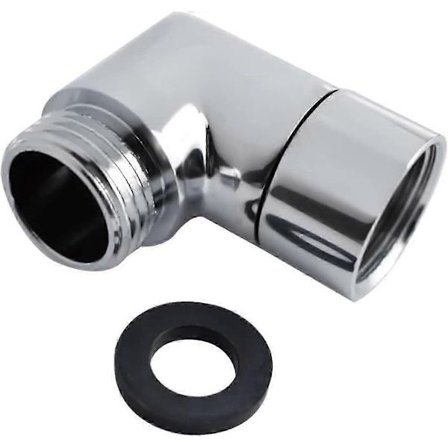 90 Duschhuvudadapter - 1/2" Vinkel - För Duschhuvud - Duschslangförlängning - Silver