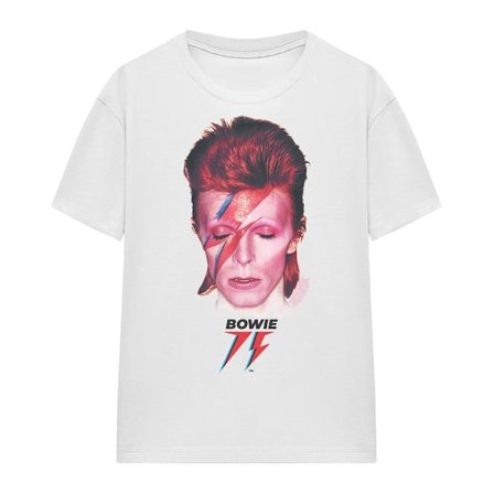 David Bowie Unisex Vuxen Aladdin Sane ́75 T-Shirt S Vit