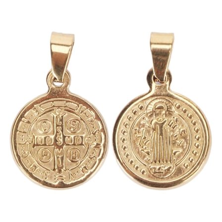 2 STK. Saint Classic Rustfrit Stål Rund Rustfri St. Benedict Vedhæng Smykker til Mænd Kvinder