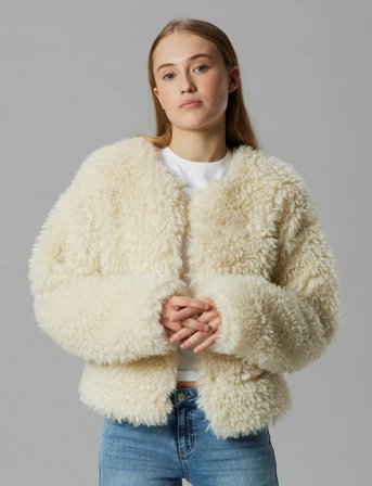 LMTD Nlfberry Ls Short Jacket - Cream - 158-164