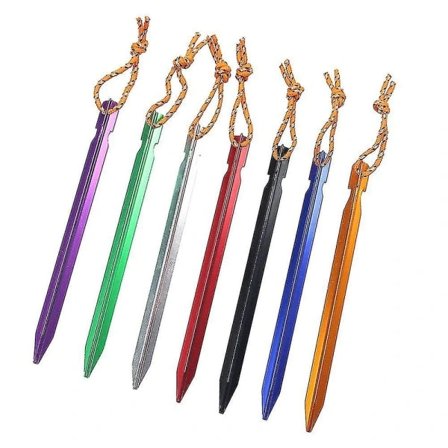 12-pakning Teltplugger - Utendørs Telt Himmelsgardin Markspiker Aluminiumlegering Camping Tre Kant Tykk Teltplugg Med Tau 18cm Ferie