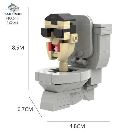 Monitor vs Toilet Man's Building Block Toy Model Handgjord