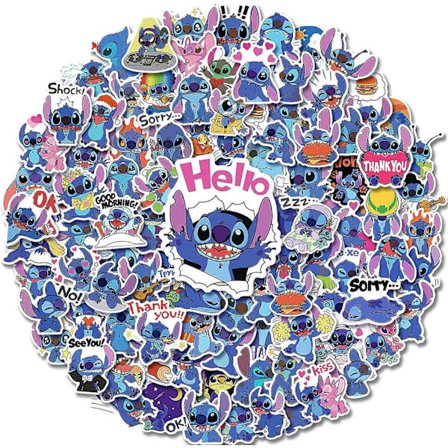 100 st Lilo & Stitch Cartoon Stickers, Söta Vattentäta Vinyldekaler för Vattenflaskor, Muggar, Bagage, Skateboards, Stötfångare, Skrapböcker, Muggar, 