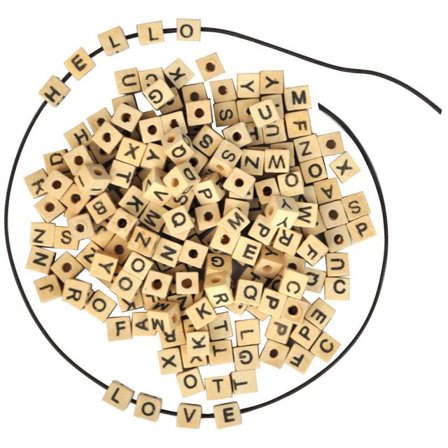 PLAYBOX Träpärlor bokstäver 300/fp - Lyreco - Skola och förskola - Hobbymaterial - Pärlor