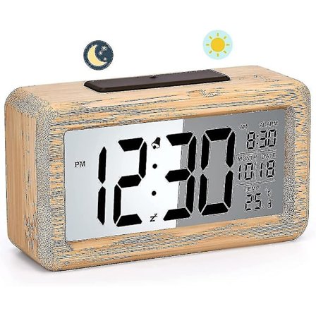 Digitalt Vækkeur Træ LED Digitalt Vækkeur, Digitalt Vækkeur