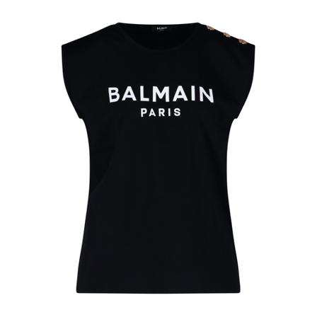 Balmain, T-Shirts Zwart, Dames, Maat:M