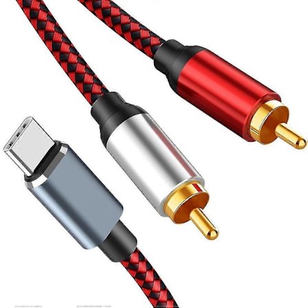 USB-C til 2 RCA Lydkabel Type C Han til 2 RCA Han Lydkabel 0,5m