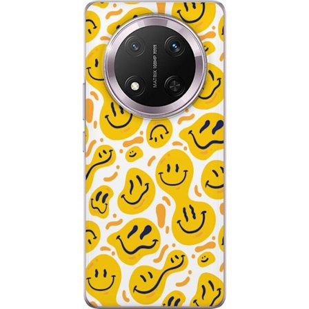 Kompatibelt Mobildeksel til Honor Magic7 Lite Lekent grafiskt mønster med gule smileyformer i ulike uttrykk