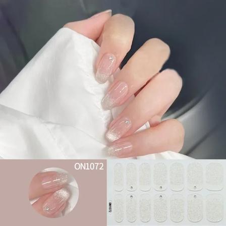 1Ark Fashion Cat Magnetisk Semi Härdad Gel Nagel Klistermärken Uv / Led Bakning Lampa Skinande Mönster Gel Nagelpasta Wraps Manikyr ON1072
