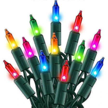 Jul Mini Lyslenke, 50 LED-lys med UL-sertifisering Grønn