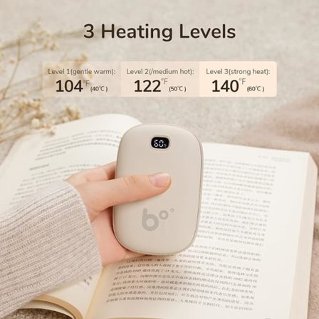 Handvärmare, Uppladdningsbar Elektrisk Bärbar Fickvärmare/ Power Bank, Hand