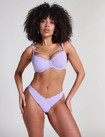 Hunkemöller Scallop High Leg R - Purple - S