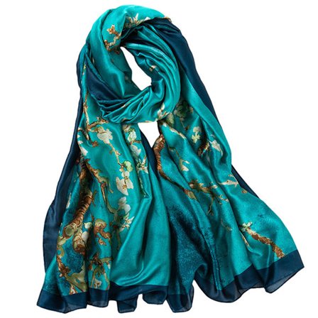 Mullbärssilke Scarf Lång Satin Scarf Mode Designer Scarf Lätta Sjalar,3