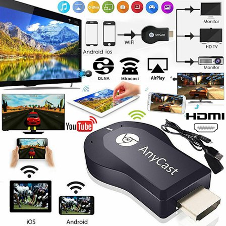 2 stk AnyCast M12 Plus WiFi Modtager Airplay Display Miracast HD