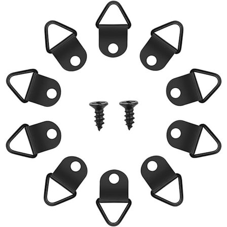 50 stk. kroge til ophængning af billeder uden at bore Metalringe til fastgørelse af billeder Billedfastgørelse Spejlvægdekoration (sort) [BR]