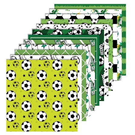 24 stk. Fodbold Dekorativt Papir 30x30cm Fodboldmønster Papir til Scrapbooking