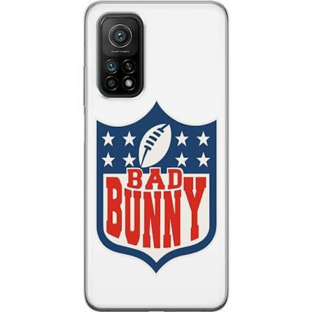 Kompatibelt Mobildeksel til Xiaomi Mi 10T 5G Bad Bunny rød grafisk plakat med portrett og typografi i latinamerikansk popdesign