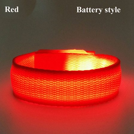 USB laddningsarmband LED-ljusarmband RÖTT BATTERISTIL Red Battery style-Battery style