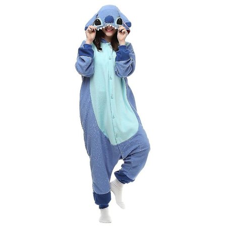 Voksne kvinder Stitch Pyjamas Anime Tegneserie Nattøj Outfit Jumpsuit