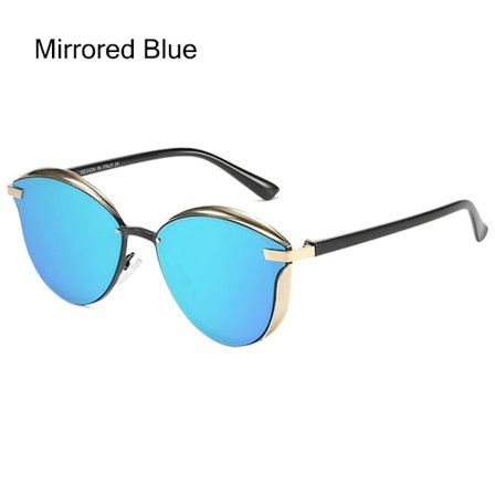 Overdimensjonerte solbriller Cateye solbriller SPEIL BLÅ SPEIL