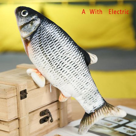 Elektronisk kjæledyr katteleke Elektrisk USB Lading Simulering Fisk Til