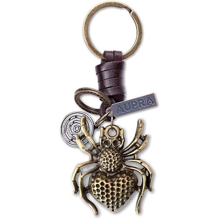Nyckelring Present Kvinnor & Män Läder Spindlar Nyckelkedja Hem Bil Dörr Nycklar Hållare Ödlor Present.