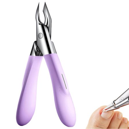 Negleklipper til indgroede negle, til tykke og indgroede negle - Fast 30° ultraskarpt rustfrit stålhåndtag, skridsikker, seniorer og voksne, lilla