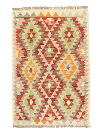 Oriental Kilim Afghan Old Style Rug 82X119 Orange/Brown Wool, Afghanistan