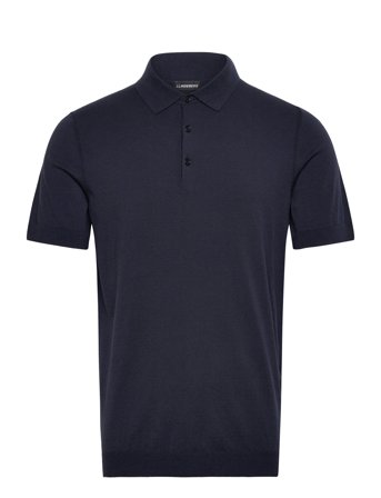Ridge Knitted Polo Designers Knitwear Short Sleeve Knitted Polos Navy J. Lindeberg