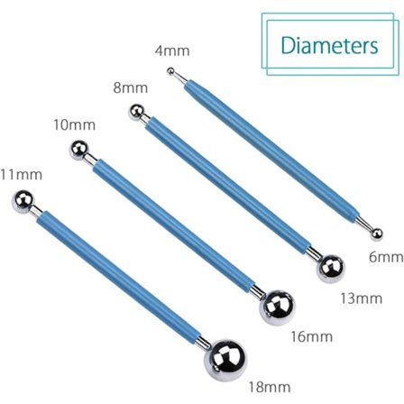 10-delt prikkeverktøysett med kulepenner for steinmaling, keramisk modellering, preging og kunst