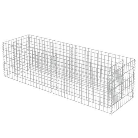 Vidaxl Planteringsgabion Upphöjd Galvaniserat Stål 180x50x50 Cm Silver