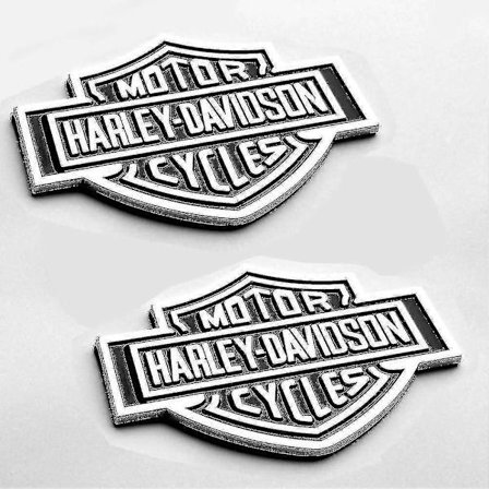 Nya 2x OEM Harley Davidson Bränsletank Krom Emblem - 3D Ersättningsmärken G