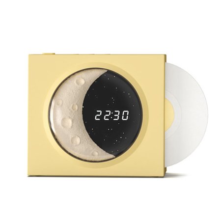 Bluetooth trådlös högtalare med ljus Vinyl-Record Moon Clock