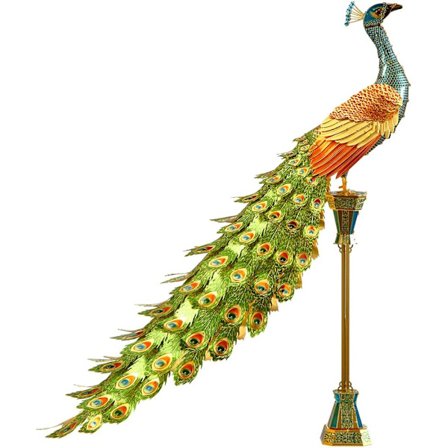 3D-pussel i metall för vuxna – Påfågel