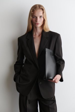 COS Frauen Blazer Aus Merinowoll-Mix in Braun