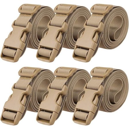 6-delt bagasjerem (brun) Justerbart reisetilbehør Pakkeveske Reiseveske med sklisikker pakkerem